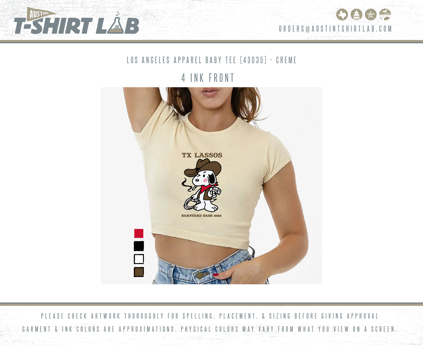 TX Lassos Barnyard Bash Baby Tees